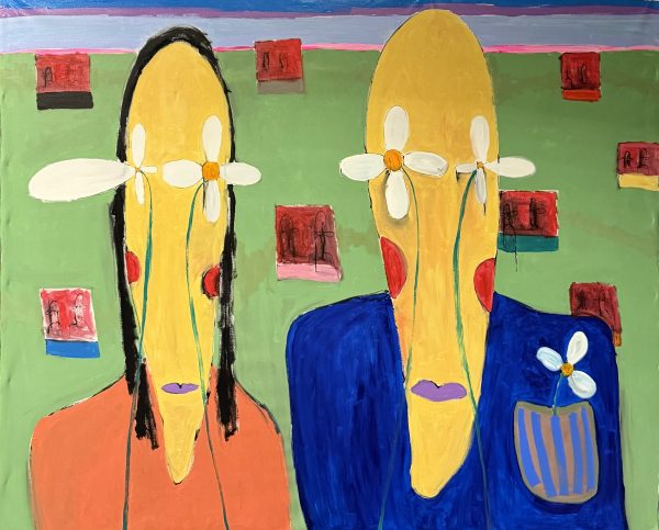 In the field with a polaroid / Size 210x170 / Acrylic on canvas