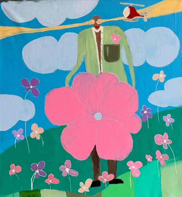 A meeting with a flower / Size 95x87 / Acrylic on canvas