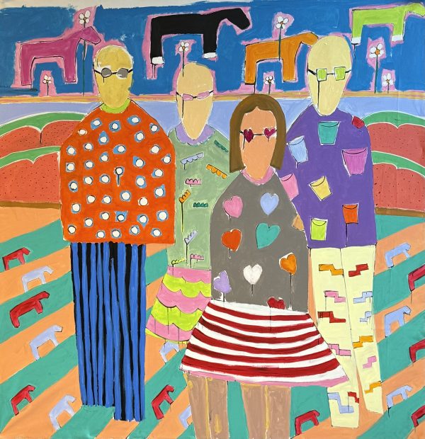Horseback riding / Size 150x150 / Acrylic on canvas